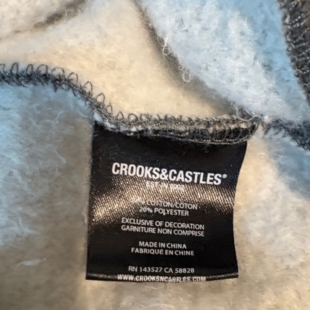 Crooks & Castles Charcoal Gray Embossed Logo Crewneck Sweater - Picture 8 of 8